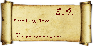 Sperling Imre névjegykártya