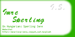 imre sperling business card